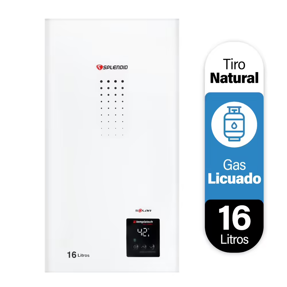 Calefont Tiro Natural 16 Litros Fullcontrol Gas Licuado